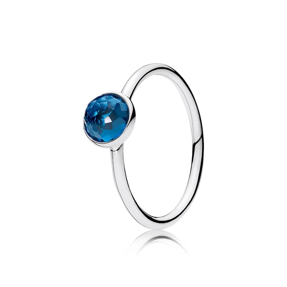 💎Pandora December Droplet Ring Sapphire Blue!💎